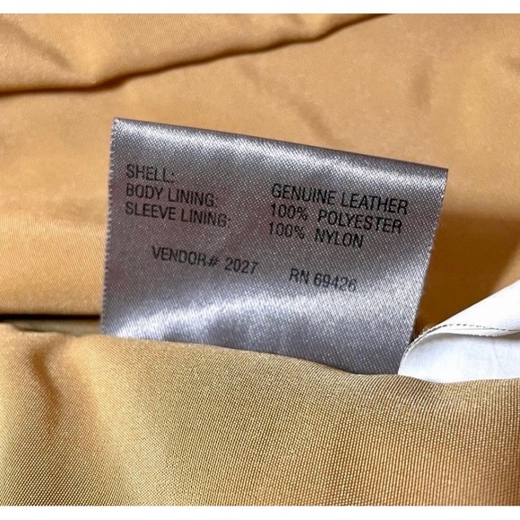 VTG Wilsons Leather Pelle Studio Women's Tan Genuine Leather Zip Front Jacket XL - Picture 11 of 11